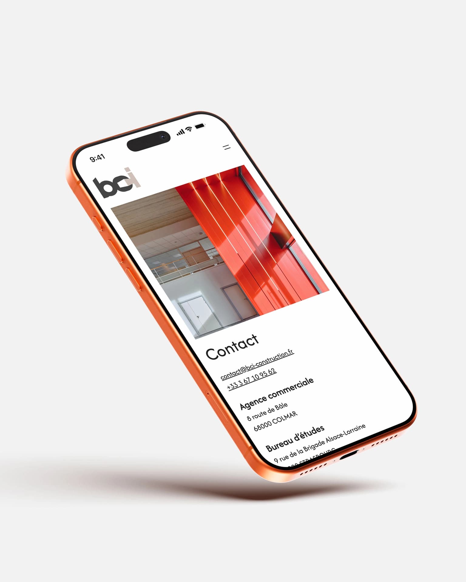 Mockup iPhone BCI Construction - Contact