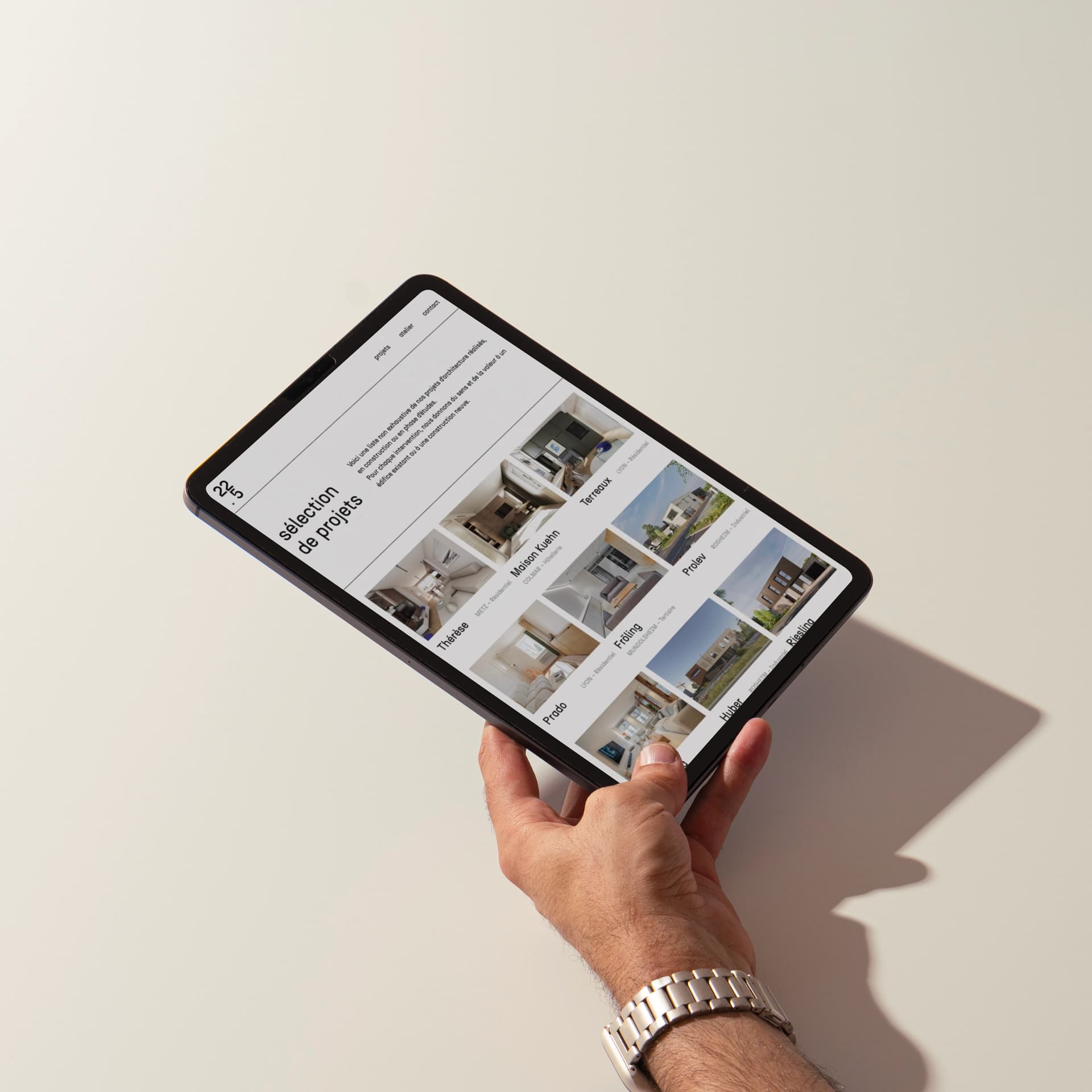 Mockup iPad 22point5 - Projets