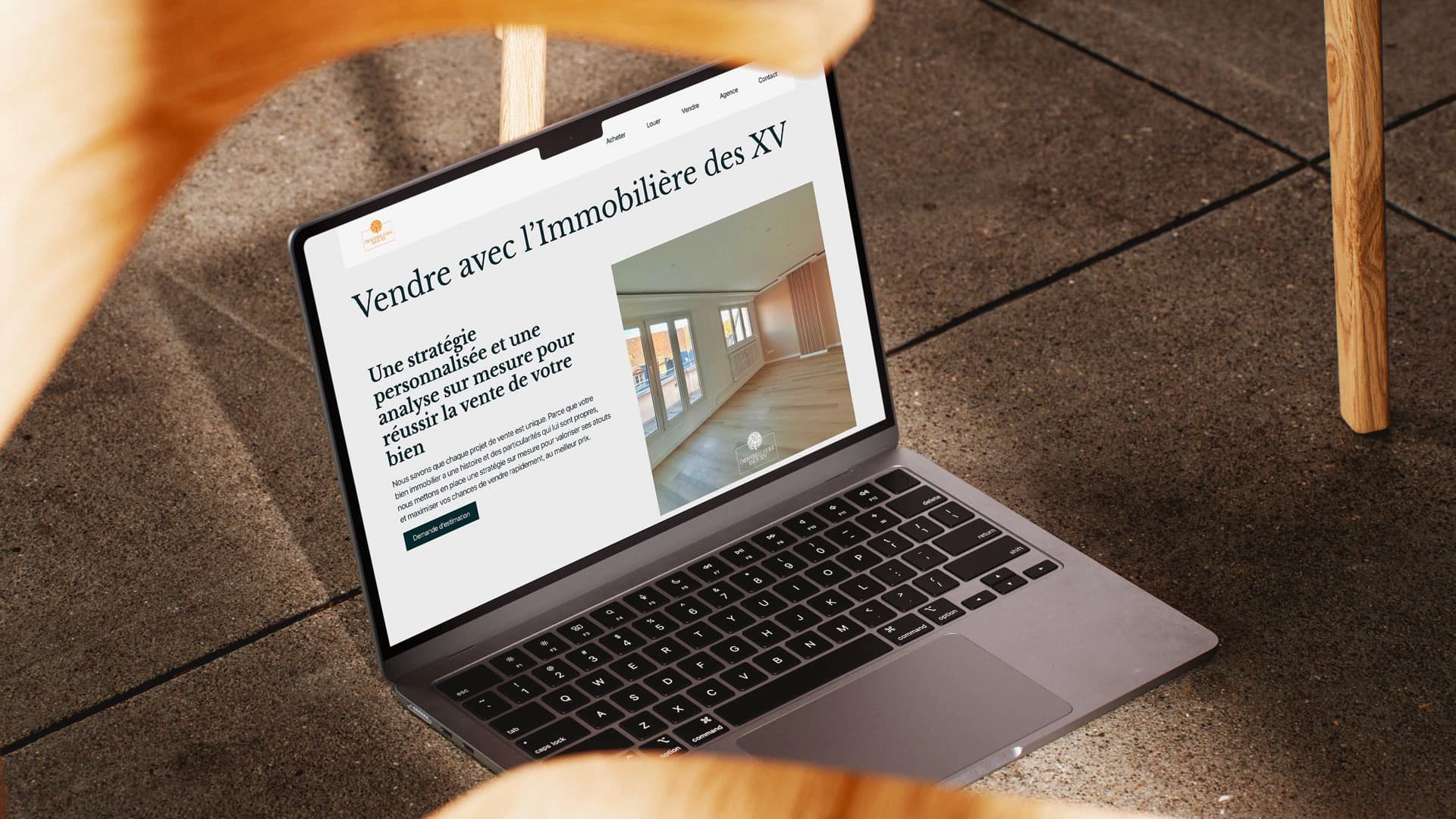 Mockup Immobilière des XV - Page de vente